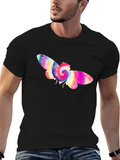 Tie-Dye Moth Graphic Black T-Shirt