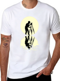 Photographer Silhouette T-Shirt - Moon Reflection Design