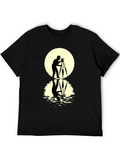 Photographer Silhouette T-Shirt - Moon Reflection Design