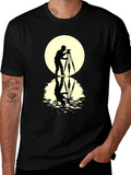 Photographer Silhouette T-Shirt - Moon Reflection Design