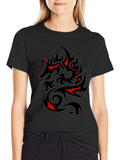 Mens Dragon Graphic Black T-Shirt
