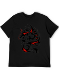 Mens Dragon Graphic Black T-Shirt