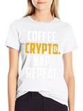 Coffee Crypto Nap Repeat T-Shirt - Bitcoin