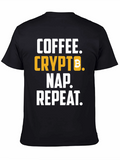 Coffee Crypto Nap Repeat T-Shirt - Bitcoin