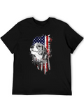 Beagle - Hound Dog - Patriotic - US Flag - Dog Lov Classic Cotton Tee – Unisex Comfort For Any Season