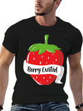 Berry Excited Strawberry Very Excited Pun Classic Cotton Tee – Unisex Comfort For Any Season