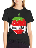 Berry Excited Strawberry Very Excited Pun Classic Cotton Tee – Unisex Comfort For Any Season
