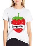 Berry Excited Strawberry Very Excited Pun Classic Cotton Tee – Unisex Comfort For Any Season
