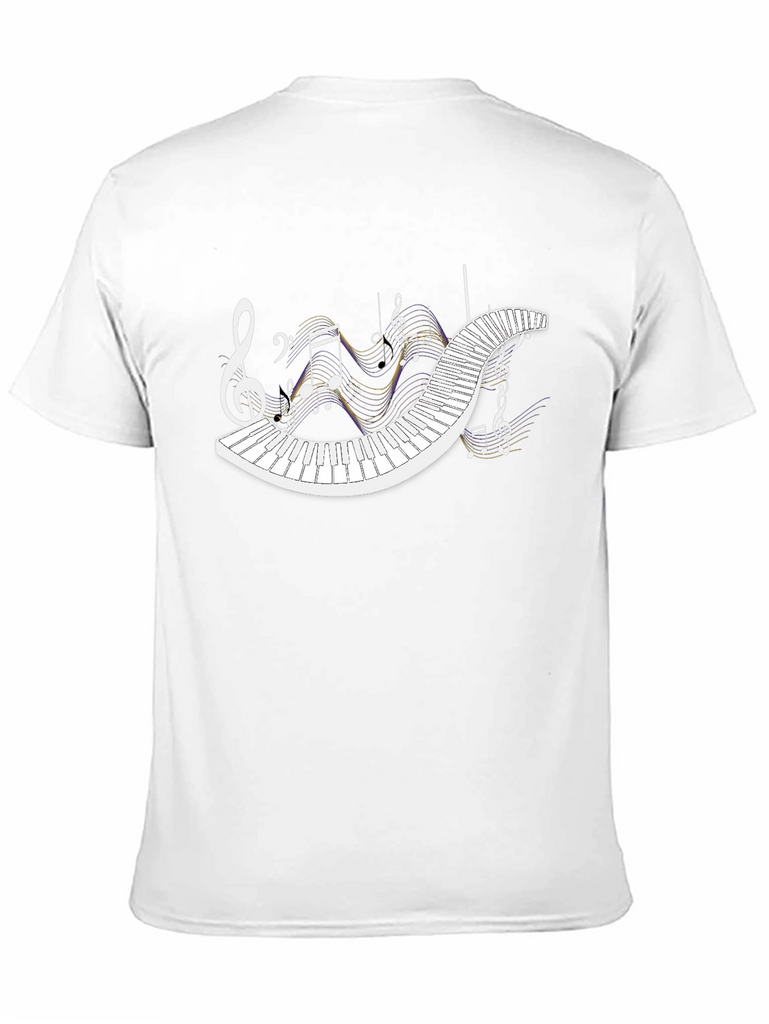 Musical Keyboard Notes T-Shirt - Black