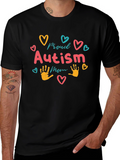 Proud Autism Mom T-Shirt Black Cotton Blend