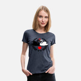 Black and white swan in laurel wreath with hearts