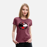 Black and white swan in laurel wreath with hearts