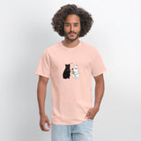 Black Cat with a Gun & White Cat with a Rose