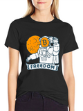 Bitcoin Astronaut Black T-Shirt - Crypto Freedom