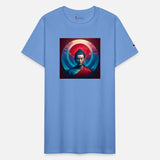 buddha red blue light portrait