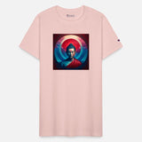 buddha red blue light portrait