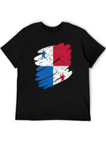 Panama Flag Brush Stroke Graphic Tee