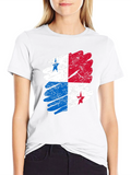 Panama Flag Brush Stroke Graphic Tee