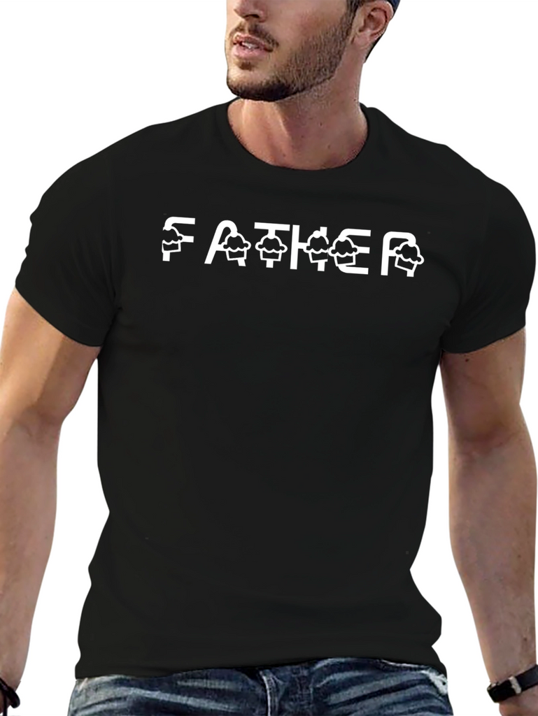 Father Cupcake Graphic Black T-Shirt