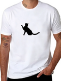 Black Cat Silhouette Graphic Tee