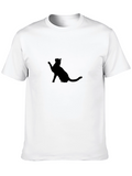 Black Cat Silhouette Graphic Tee
