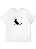 Black Cat Silhouette Graphic Tee