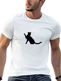 Black Cat Silhouette Graphic Tee