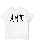Soccer Player Silhouette Black T-Shirt