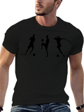 Soccer Player Silhouette Black T-Shirt