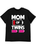 Mom of Twins Low Battery T-Shirt