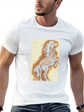 Horse Graphic Tee - Black Cotton Blend