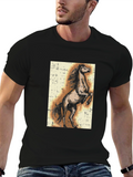 Horse Graphic Tee - Black Cotton Blend
