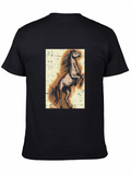 Horse Graphic Tee - Black Cotton Blend