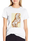 Horse Graphic Tee - Black Cotton Blend
