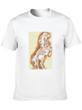 Horse Graphic Tee - Black Cotton Blend