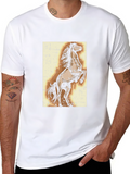 Horse Graphic Tee - Black Cotton Blend