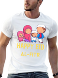 Happy Eid Al-Fitr Cartoon Family T-Shirt