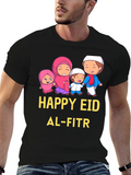 Happy Eid Al-Fitr Cartoon Family T-Shirt