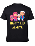 Happy Eid Al-Fitr Cartoon Family T-Shirt