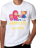 Happy Eid Al-Fitr Cartoon Family T-Shirt