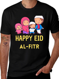 Happy Eid Al-Fitr Cartoon Family T-Shirt