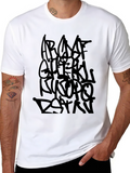 Abstract Graffiti Alphabet Black T-Shirt