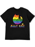 ALLY CAT Pride T-Shirt Rainbow LGBT