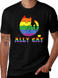 ALLY CAT Pride T-Shirt Rainbow LGBT