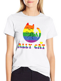 ALLY CAT Pride T-Shirt Rainbow LGBT