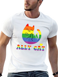 ALLY CAT Pride T-Shirt Rainbow LGBT