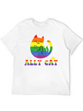 ALLY CAT Pride T-Shirt Rainbow LGBT