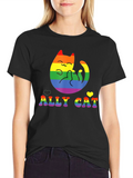 ALLY CAT Pride T-Shirt Rainbow LGBT