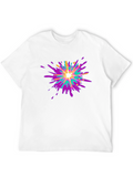 Vibrant Splatter Graphic T-Shirt - Black