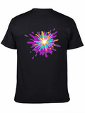 Vibrant Splatter Graphic T-Shirt - Black